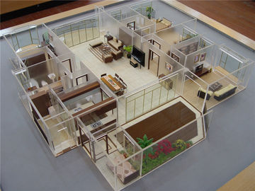 लघु आंतरिक डिजाइन मॉडल, ऐक्रेलिक हाउस आंतरिक 3 डी मॉडल 60 * 60 सेमी