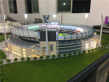 हो स्केल मैक्वेट स्टेडियम लाइट के साथ, लघु फुटबॉल स्टेडियम मॉडल